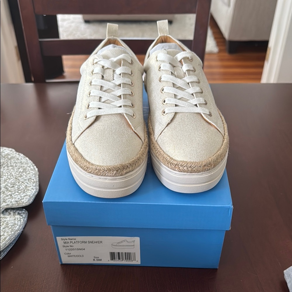 Jack Rogers Cream Platform Sneakers